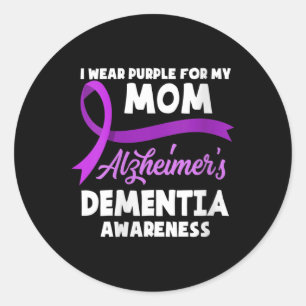 Womens I Wear Purple For My Mum Heimers Dementia A Classic Round Sticker