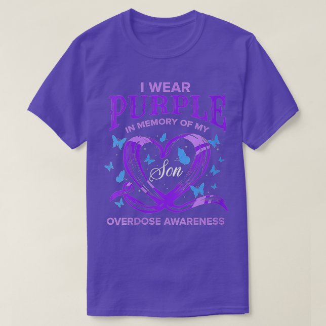 Womens I Wear Purple For My Son Overdose Awareness T-Shirt (Design Front)
