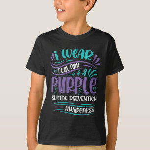 Womens I Wear Teal And Purple Suicide Prevention A T-Shirt
