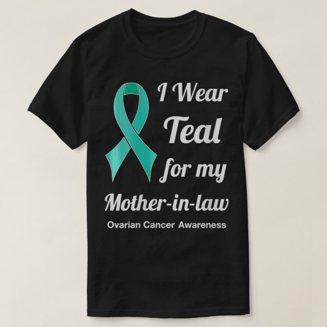 Womens I Wear Teal for My Mother In Law VNeck  T-Shirt (Design Front)