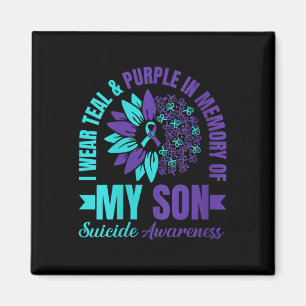 Womens I Wear Teal Purple In Memory Of My Son Suic Magnet