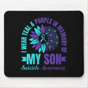 Womens I Wear Teal Purple In Memory Of My Son Suic Mouse Mat