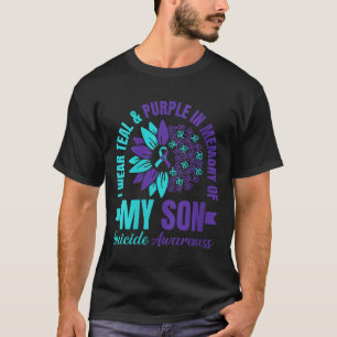 Womens I Wear Teal Purple In Memory Of My Son Suic T-Shirt