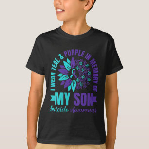 Womens I Wear Teal Purple In Memory Of My Son Suic T-Shirt