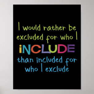 Womens I Would Rather Be Excluded For Who I Includ Poster