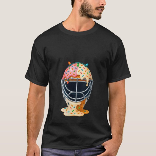 Womens Ice Cream Baseball Catcher Mask Sports Fans T-Shirt (Front)
