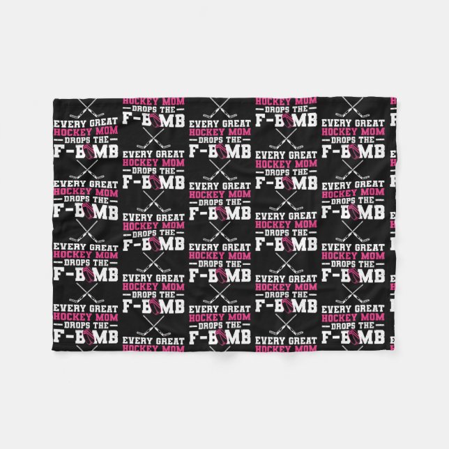 Womens Ice Hockey Design for a Hockey Mom  Fleece Blanket (Front (Horizontal))