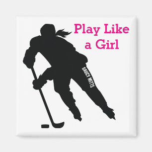 Women's Ice Hockey Player Sihlouette Magnet