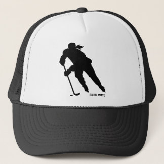 Women's Ice Hockey Player Silhouette Trucker Hat
