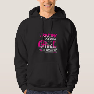 Womens Ice Hockey Player Women Girls Kids Funny Ho Hoodie