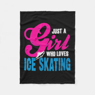 Womens Ice Skating Girl Who Glides With Grace And Fleece Blanket