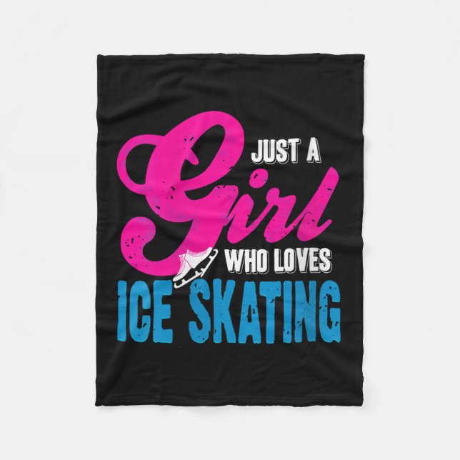 Womens Ice Skating Girl Who Glides With Grace And  Fleece Blanket (Front)