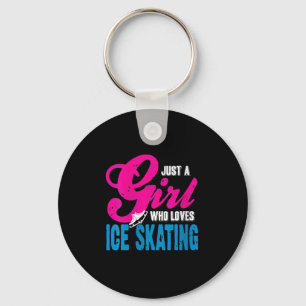 Womens Ice Skating Girl Who Glides With Grace And  Key Ring