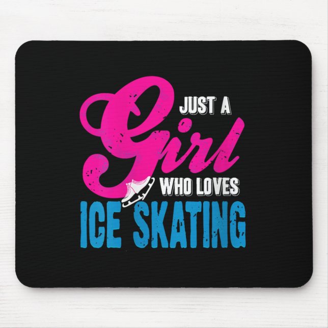 Womens Ice Skating Girl Who Glides With Grace And  Mouse Mat (Front)