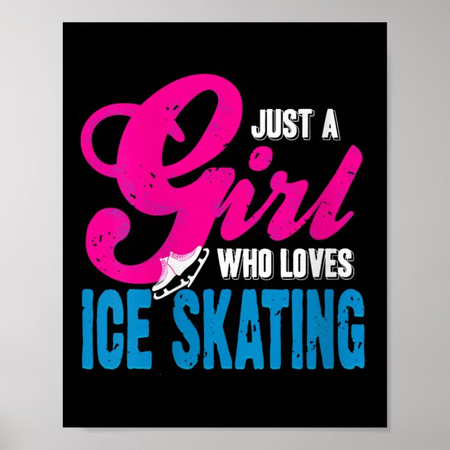 Womens Ice Skating Girl Who Glides With Grace And  Poster (Front)