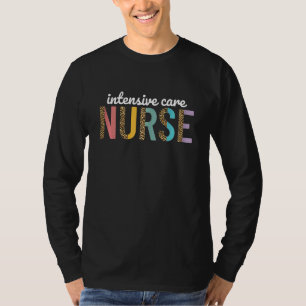 Womens Icu Nurse Cute Leopard Intensive Care Unit T-Shirt