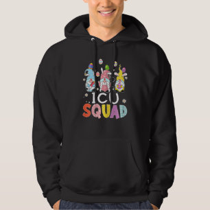 Womens Icu Squad Bunny Gnome Rabbit Eggs Hunting N Hoodie