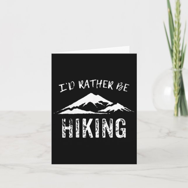 Womens I'd Rather Be Hiking V-neck  Card (Front)