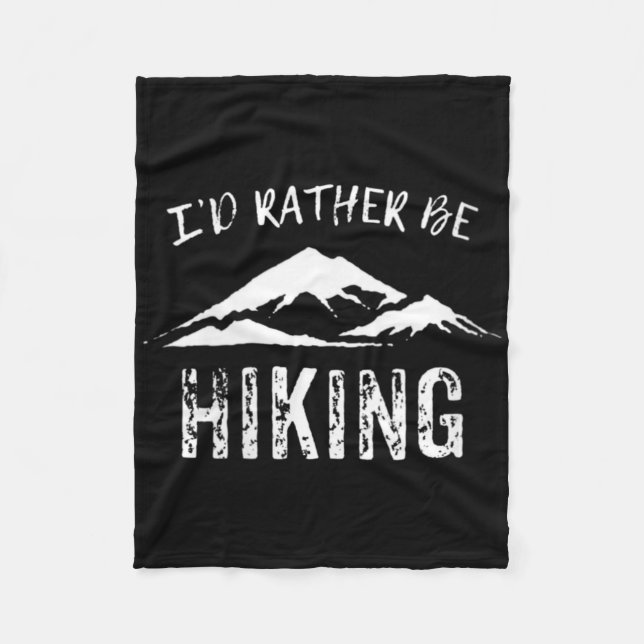 Womens I'd Rather Be Hiking V-neck  Fleece Blanket (Front)