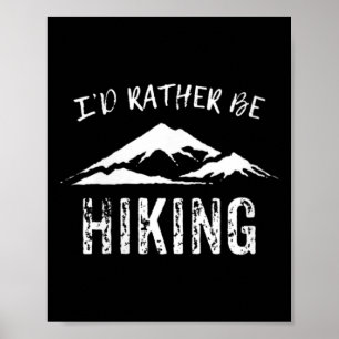 Womens I'd Rather Be Hiking V-neck  Poster