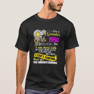 Womens I'm a November Girl 1950 70 Years Old Sunsh T-Shirt