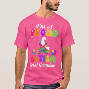 Womens I'm a Proud Autism Great Grandma Autism War T-Shirt