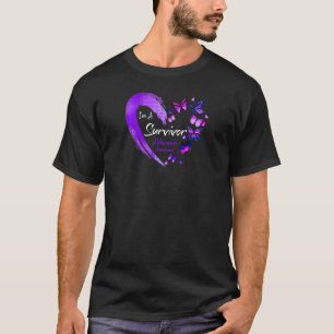 Womens I'm A Survivor Alzheimers Awareness Purple T-Shirt
