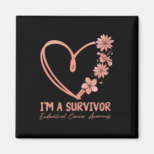 Womens Im A Survivor. Endometrial Cancer Awareness Magnet