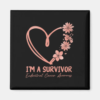 Womens Im A Survivor. Endometrial Cancer Awareness Magnet