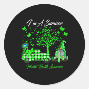 Womens Im A Survivor Mental Health Awareness Gifts Classic Round Sticker