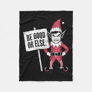 Womens I'm An Angry Elf Cute Funny Grouchy Be Good Fleece Blanket