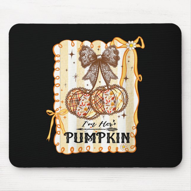 Womens I'm Her Pumpkin Cherry Couple Coquette Bow  Mouse Mat (Front)