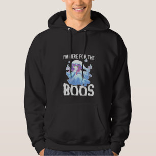Womens I'm Here For The Boos Ghost Chibi For Hallo Hoodie