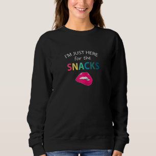 Womens I'm Just Here For The Snacks Women Game Sweatshirt