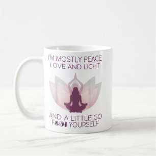 Womens I'm Mostly Peace Love And Light & A Little Coffee Mug