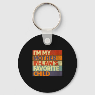 Womens I'm My Mother In Law's Favorite Child Funny Key Ring