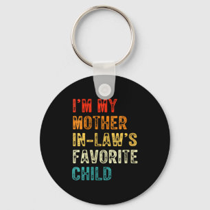 Womens I'm My Mother In Law's Favorite Child Funny Key Ring