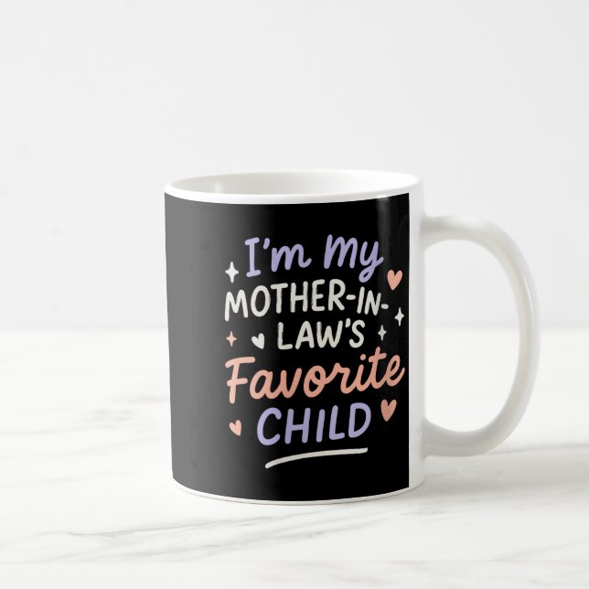 Womens I'm My Mother In Law's Favorite Child V-nec Coffee Mug (Right)