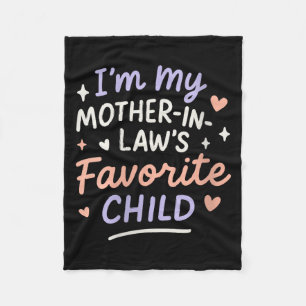 Womens I'm My Mother In Law's Favorite Child V-nec Fleece Blanket