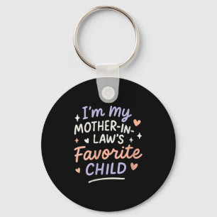 Womens I'm My Mother In Law's Favorite Child V-nec Key Ring