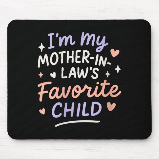Womens I'm My Mother In Law's Favorite Child V-nec Mouse Mat (Front)