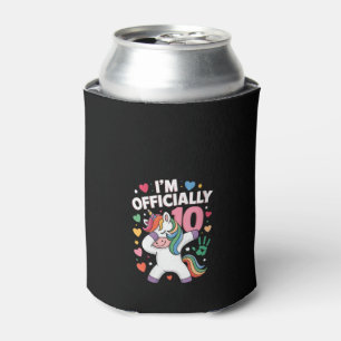 Womens I'm Officially 10 Unicorn Dabbing 10 Birthd Can Cooler