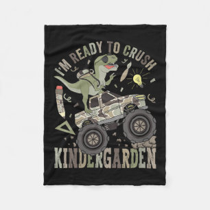 Womens Im Ready To Crush Kindergarten Monster Truc Fleece Blanket
