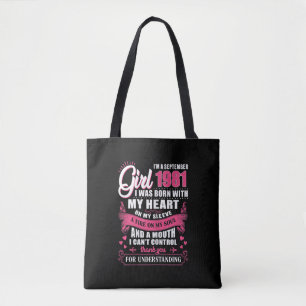 Womens Im September Girls 1981 40th Birthday Gift Tote Bag