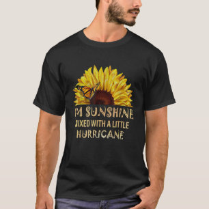 Womens Im Sunshine Huricane Sunflower Butterfly Vi T-Shirt