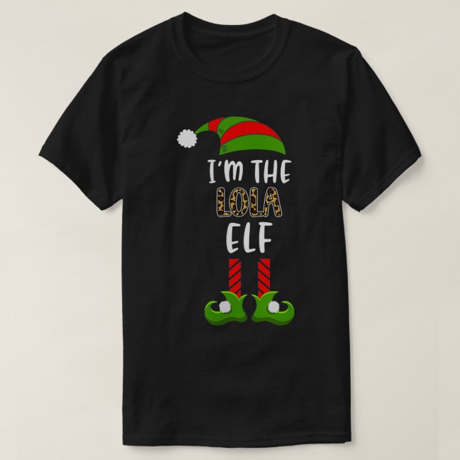 Womens I'm The Lola Elf  Matching Christmas Family T-Shirt (Design Front)