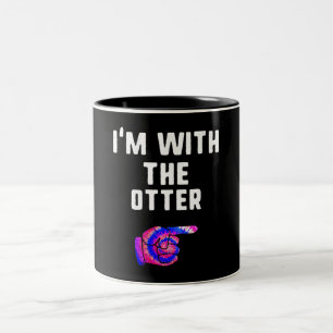 Womens Im With otter Halloween Matching Two-Tone Coffee Mug