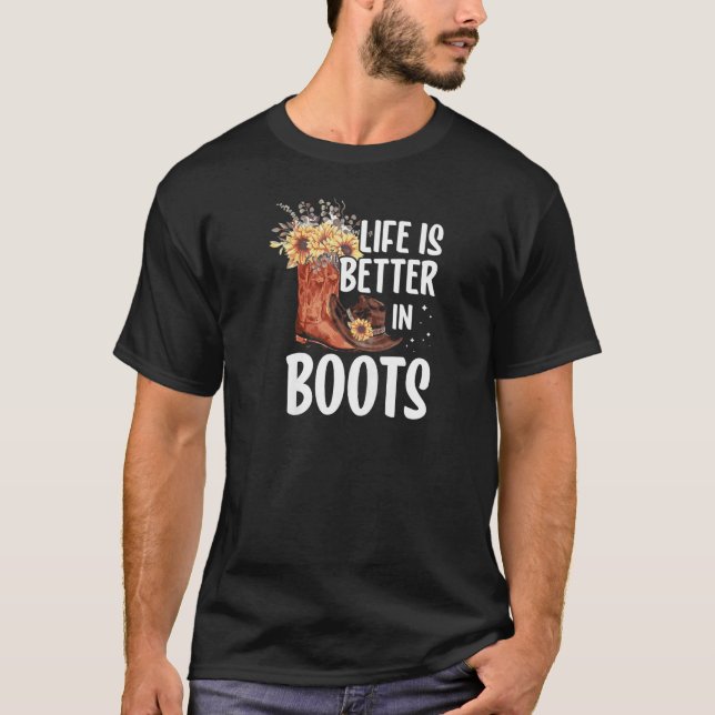 Womens  in boots Cowgirl T-Shirt (Front)