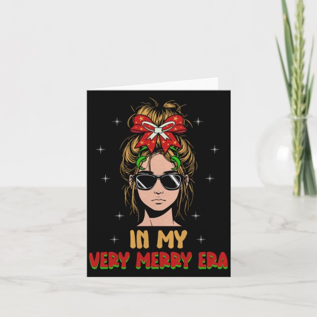 Womens In My Very Merry Era - Cute Groovy Xmas Pre Card (Front)