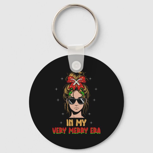 Womens In My Very Merry Era - Cute Groovy Xmas Pre Key Ring (Front)